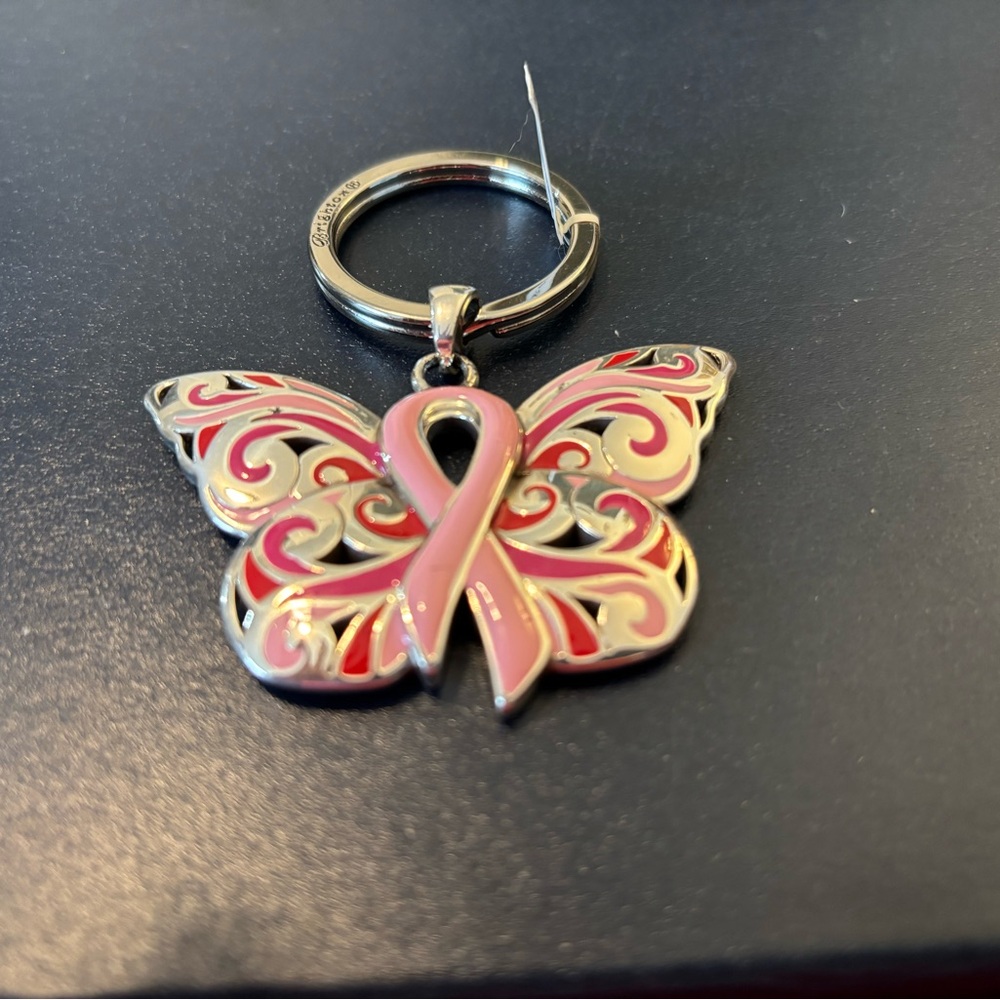 BRIGHTON
 Pink and Silver Butterfly Key Holder
Breast Cancer Awareness Key Chain